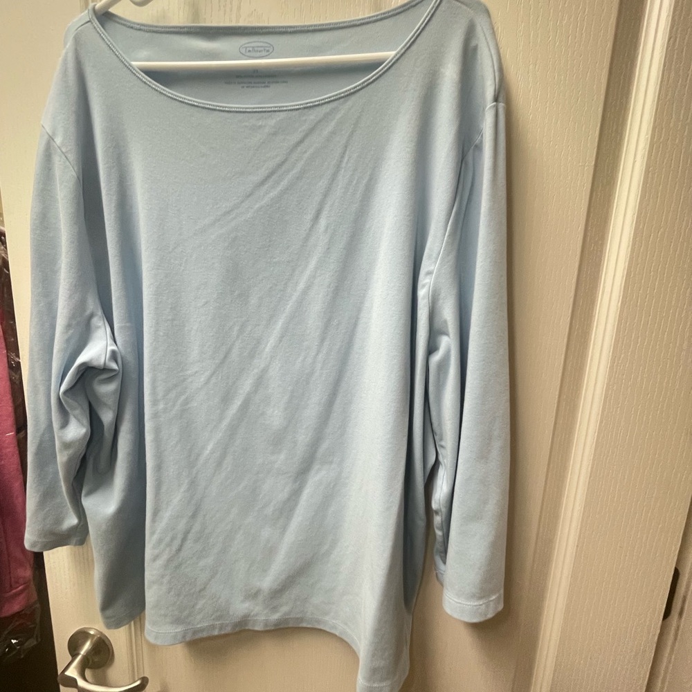 Talbots Light Blue Women's 3/4 length sleeve Top